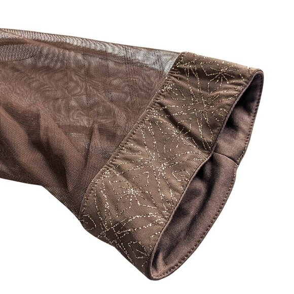 R&M Richards Elegant Brown 2-in-1 Blouse & Cardigan Tunic Evening Set Size 18W - Picture 9 of 10